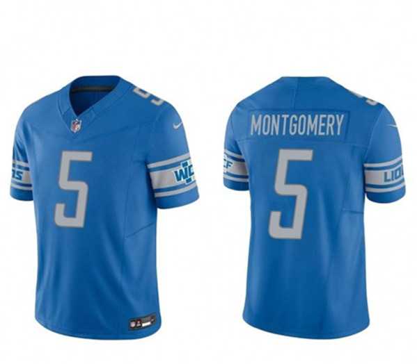 Men & Women & Youth Detroit Lions #5 David Montgomery Blue 2023 F.U.S.E. Vapor Untouchable Limited Stitched Jersey